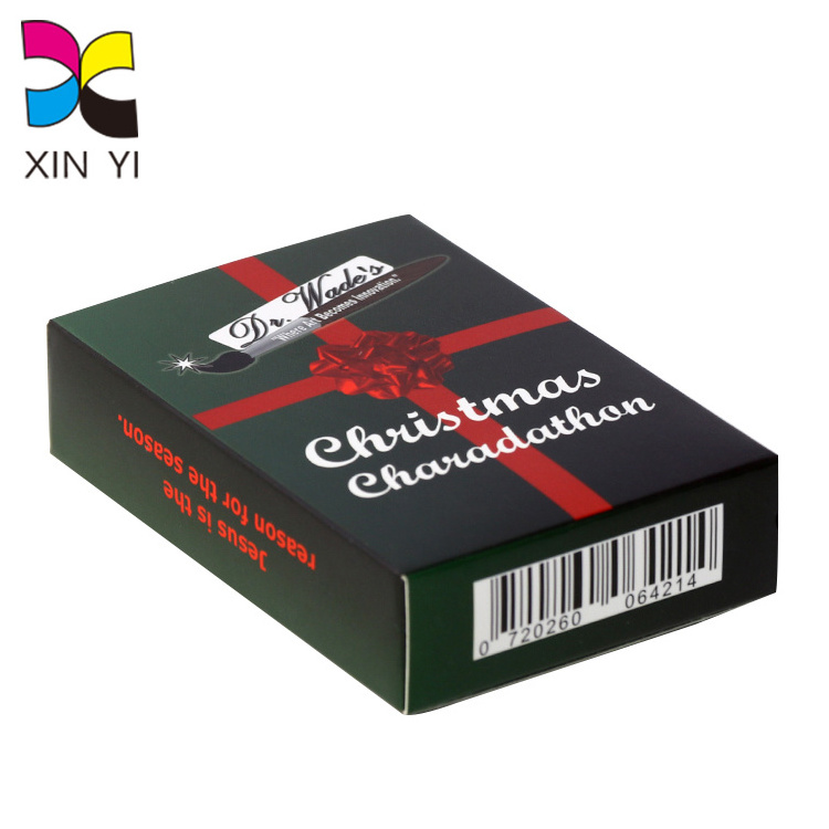 High quality professional custom deck of playing cards customised ribbon playing card box