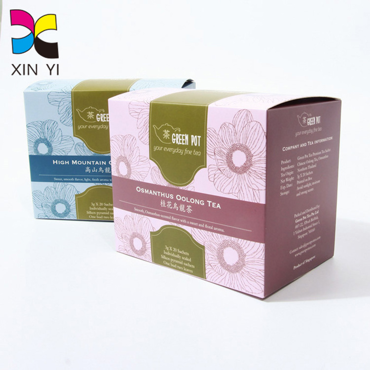 Paper Foldable Tea Bags Gift Packaging Box With Logo Printing