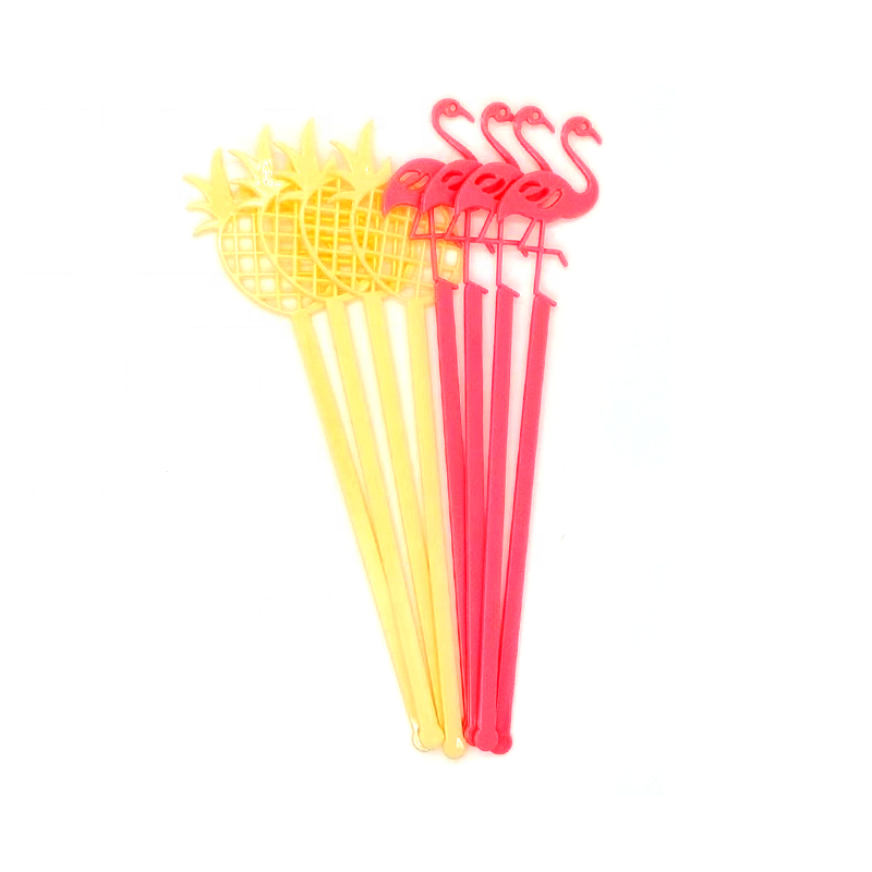 Featured Wholesale Flamingo Pineapple Bar Party Event Tools Disposable Plastic Cocktail Bars Drinks Coffee Stirrers