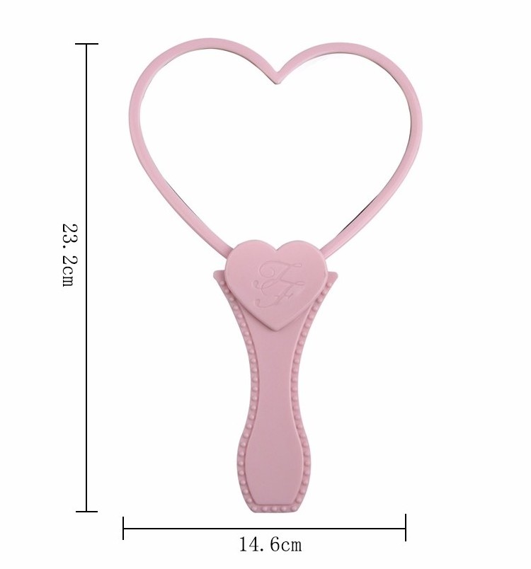 Goddess used Plastic One Side Heart Shape Hand Mirror Personalized Cosmetic Makeup Handheld Mirror