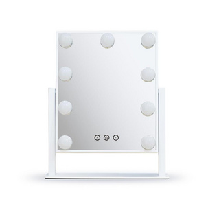 2024 New Trendy touch switch metal makeup hollywood Cosmetic Mirror LED vanity mirror with dimmable light bulbs