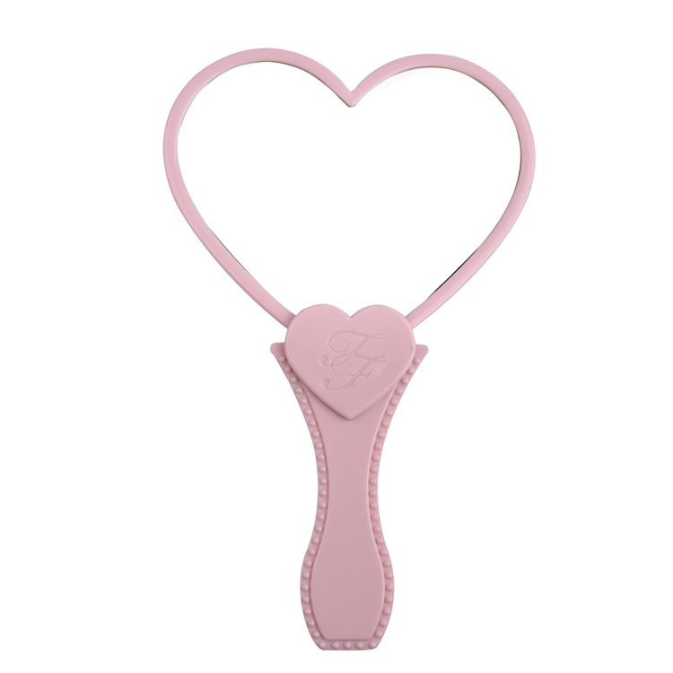 Goddess used Plastic One Side Heart Shape Hand Mirror Personalized Cosmetic Makeup Handheld Mirror