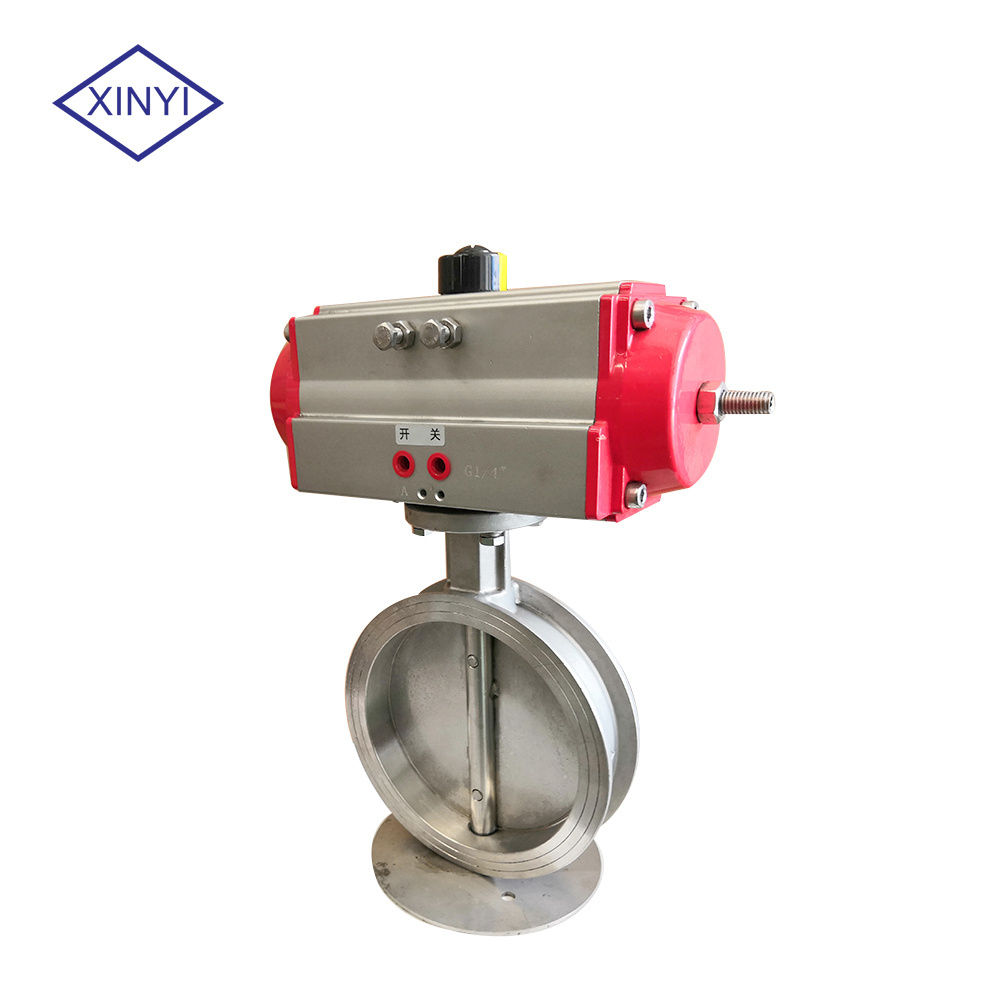 Pneumatic Aluminum alloy cylinder actuator Control Wafer ss304 valve body Butterfly valve