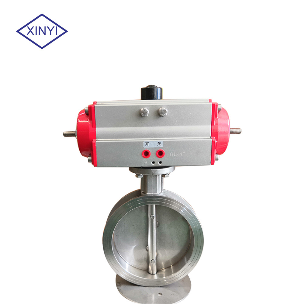 Pneumatic Aluminum alloy cylinder actuator Control Wafer ss304 valve body Butterfly valve