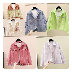 Women's Denim Jacket Spring Autumn Short Coat Pink Jean Jackets Casual Tops Purple Yellow White Loose Tops Lady Outerwear