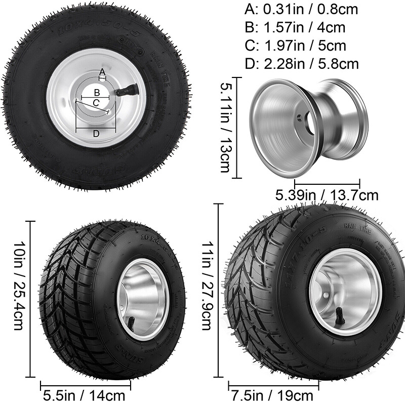 10X4.50-5 Pedal Go Kart Tyres Set of 4