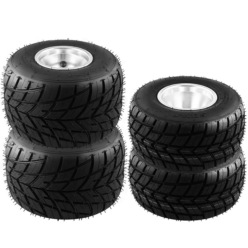 Top quality 2 front and 2 rear durable go kart wheels and tires