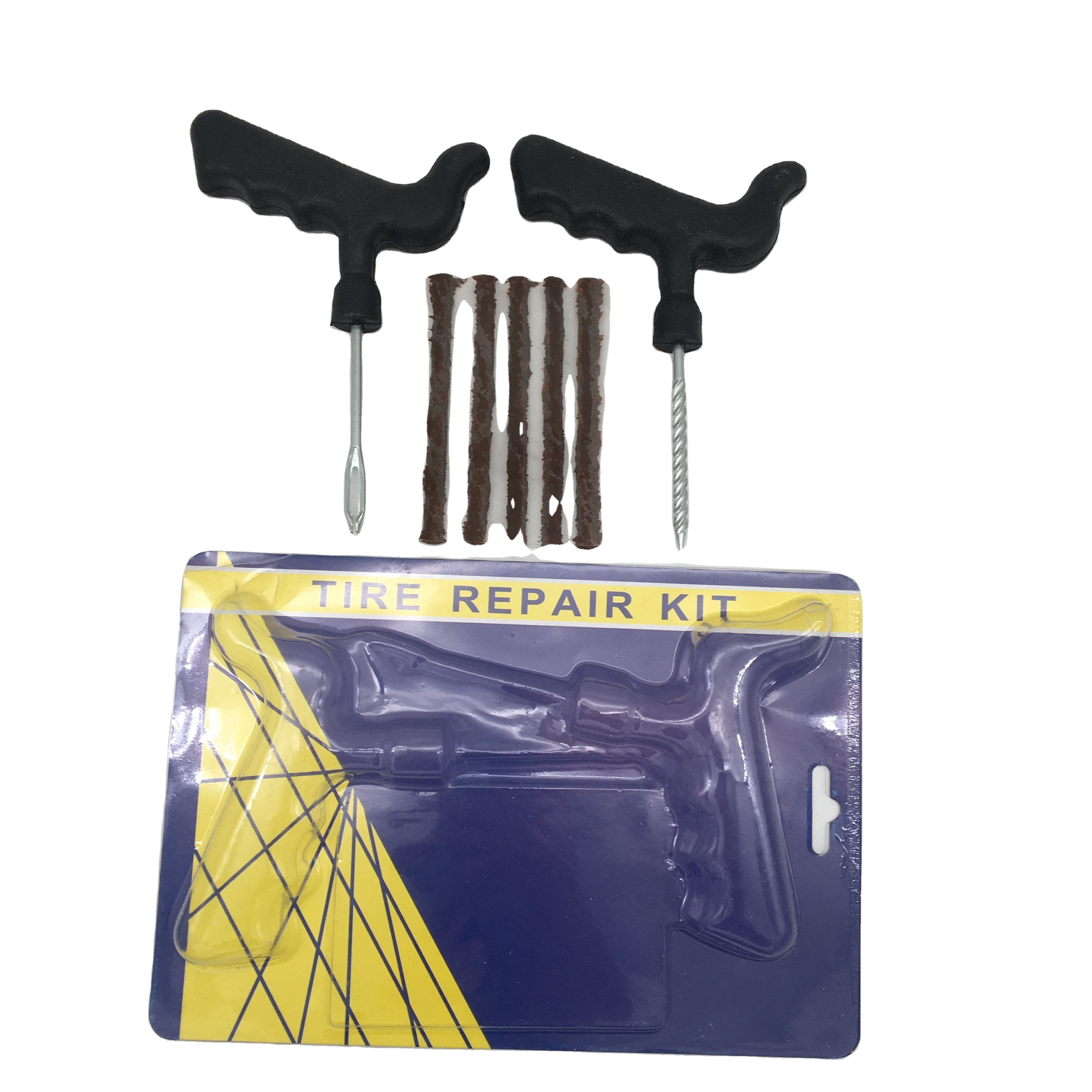 Tire repair kit handle repair tools