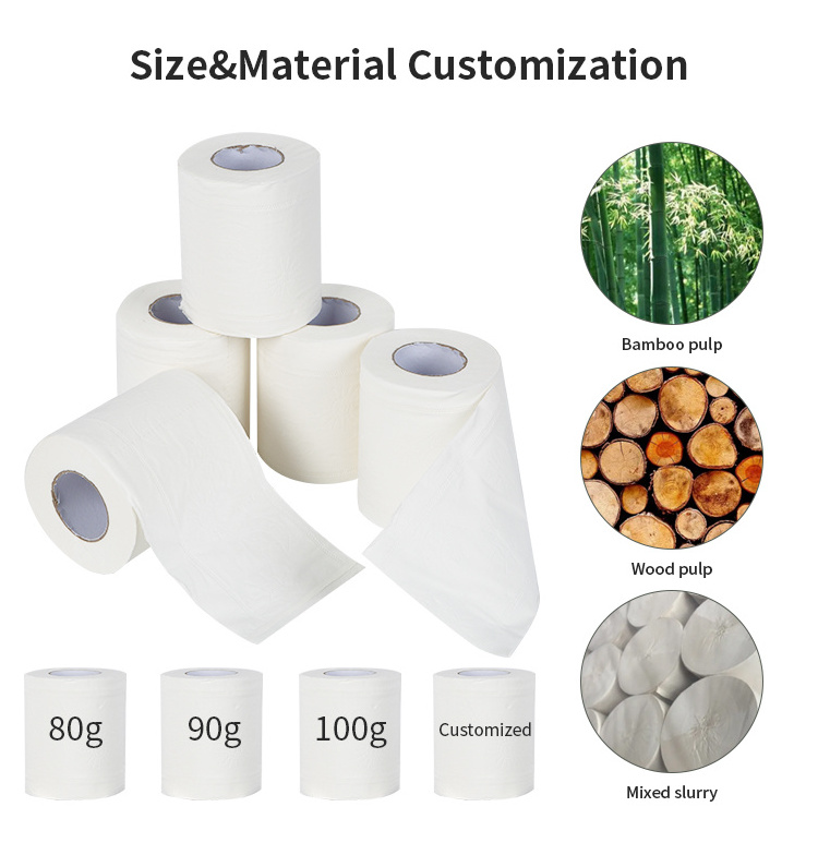 Free Samples Customized Bamboo Paper Pulp Wholesale Paper Towels Roll Bath Toilet paper