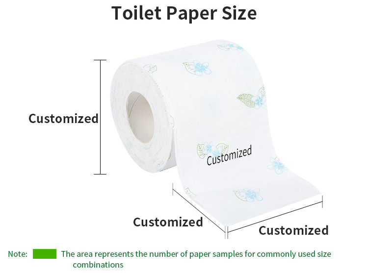 Free Samples High Quality Jumbo Roll Virgin Wood Pulp Toilet Paper Exquisite Flowers Custom Printed Commerical Roll Toilet Paper