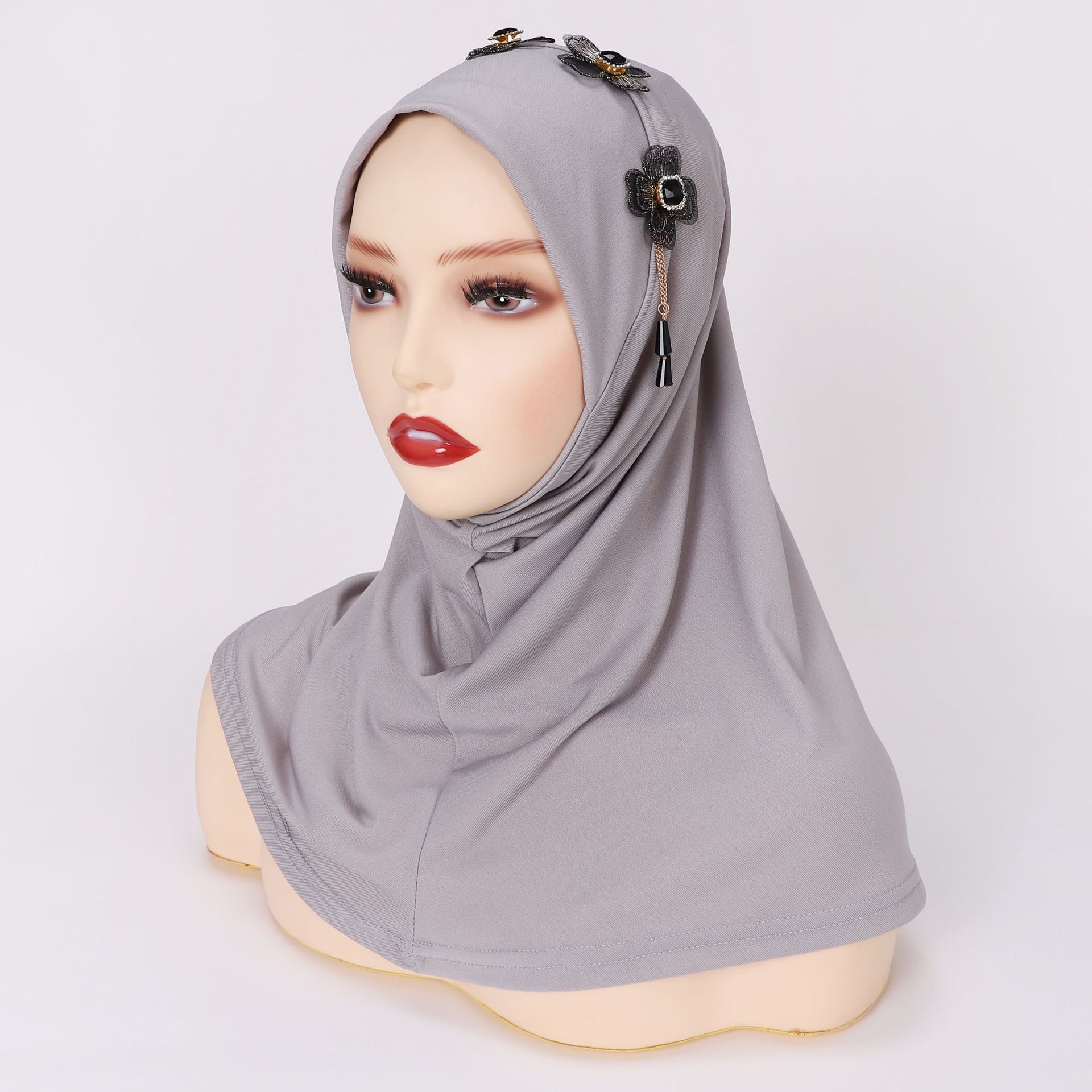 New Products Flower Solid Color Cotton Undercap Hijab Ethnic Hat Plain Inner Cap Hijab Scarf For Muslim Turkish Women