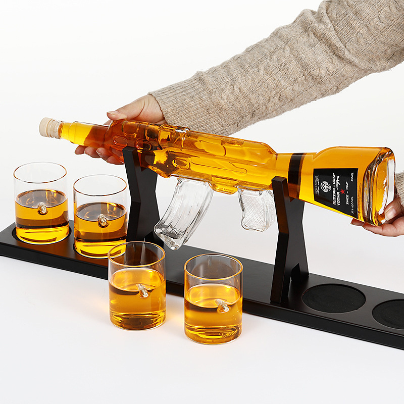 Wine Decanter Set Whiskey Ak 47 Gun Shape Decanter For Bourbon, Vodka, Tequila, Whiskey