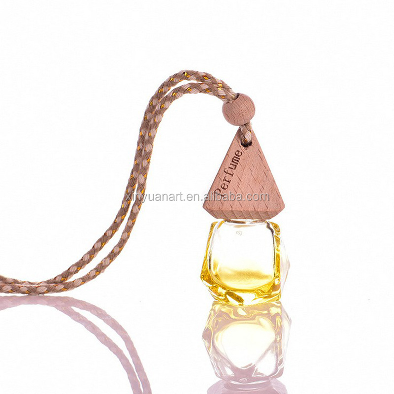 Wholesale diamond sharp empty hanging car perfume bottle car air freshener bottle