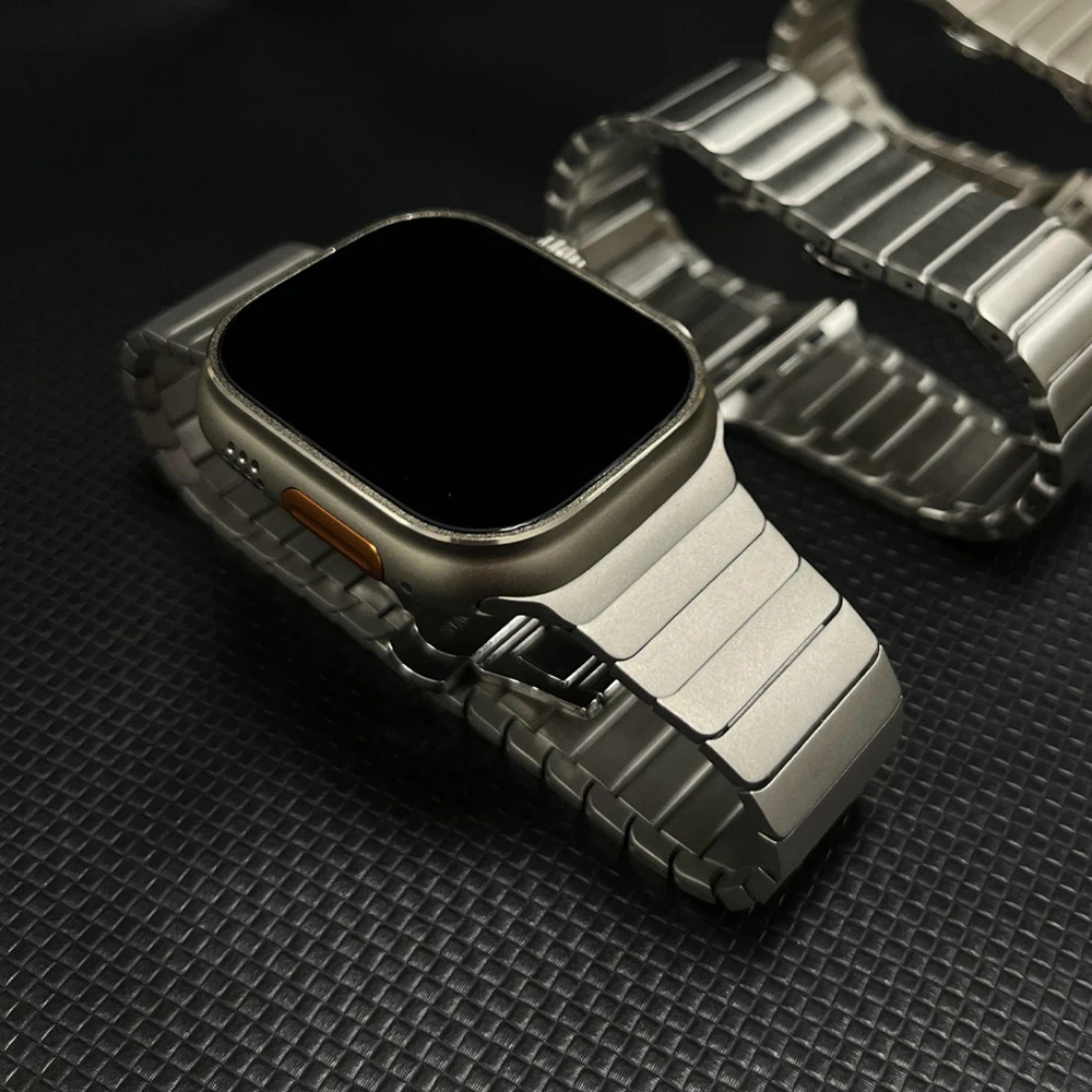 Titanium Watch Band Ultra Luxury Replacement Mesh Metal Straps i watch Series Stainless Steel For Apple Watch Bands