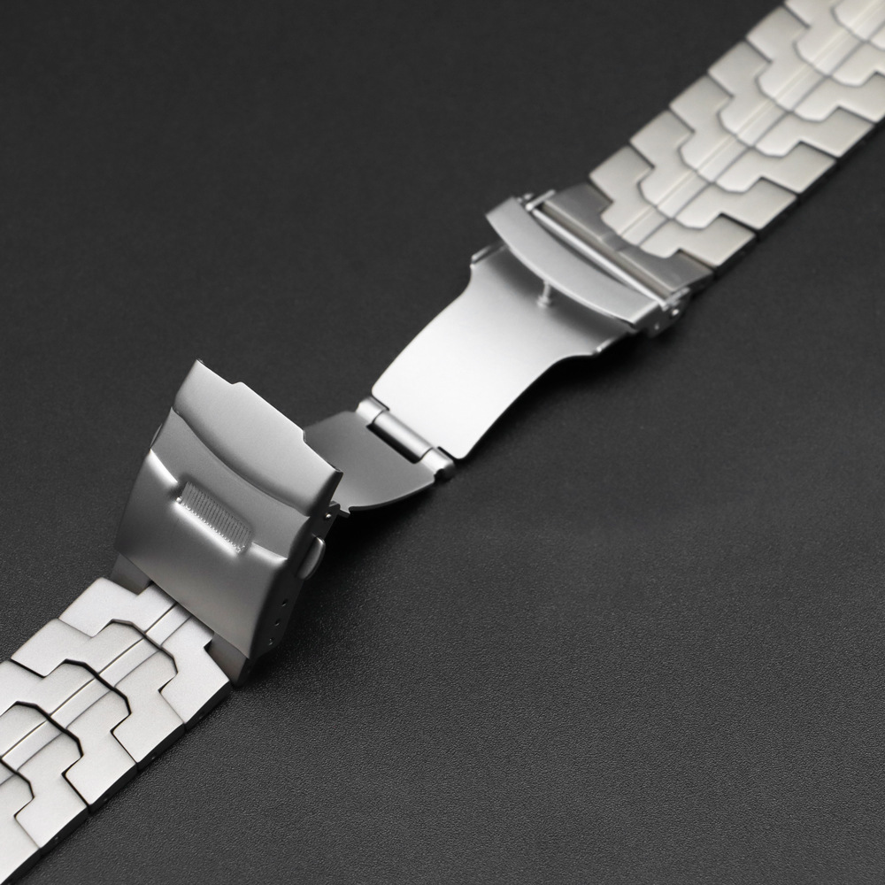 Titanium Band for Apple Watch Band 49mm 45mm 44mm 42mm, Double Button Clasp Titanium Strap for iWatch Ultra 2 Series 9 8 7