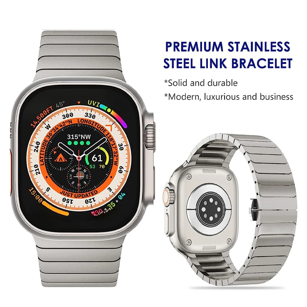 Titanium Watch Band Ultra Luxury Replacement Mesh Metal Straps i watch Series Stainless Steel For Apple Watch Bands