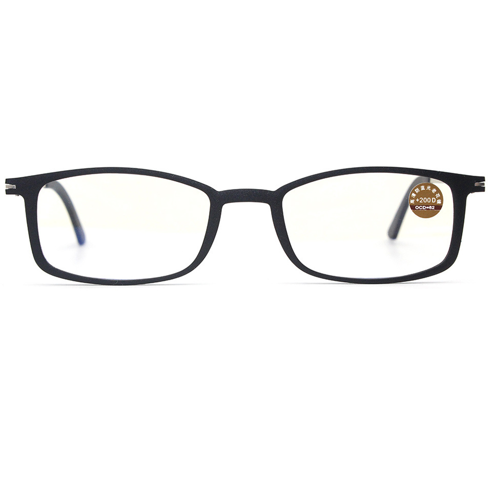 TR90 Women Reading Glasses Frame With Case Square Anti Blue Light Eyeglasses Men Clear Computer Eyewear For Phone