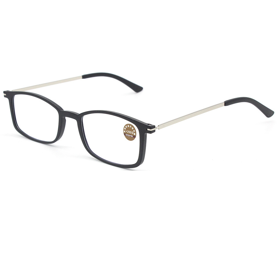 TR90 Women Reading Glasses Frame With Case Square Anti Blue Light Eyeglasses Men Clear Computer Eyewear For Phone