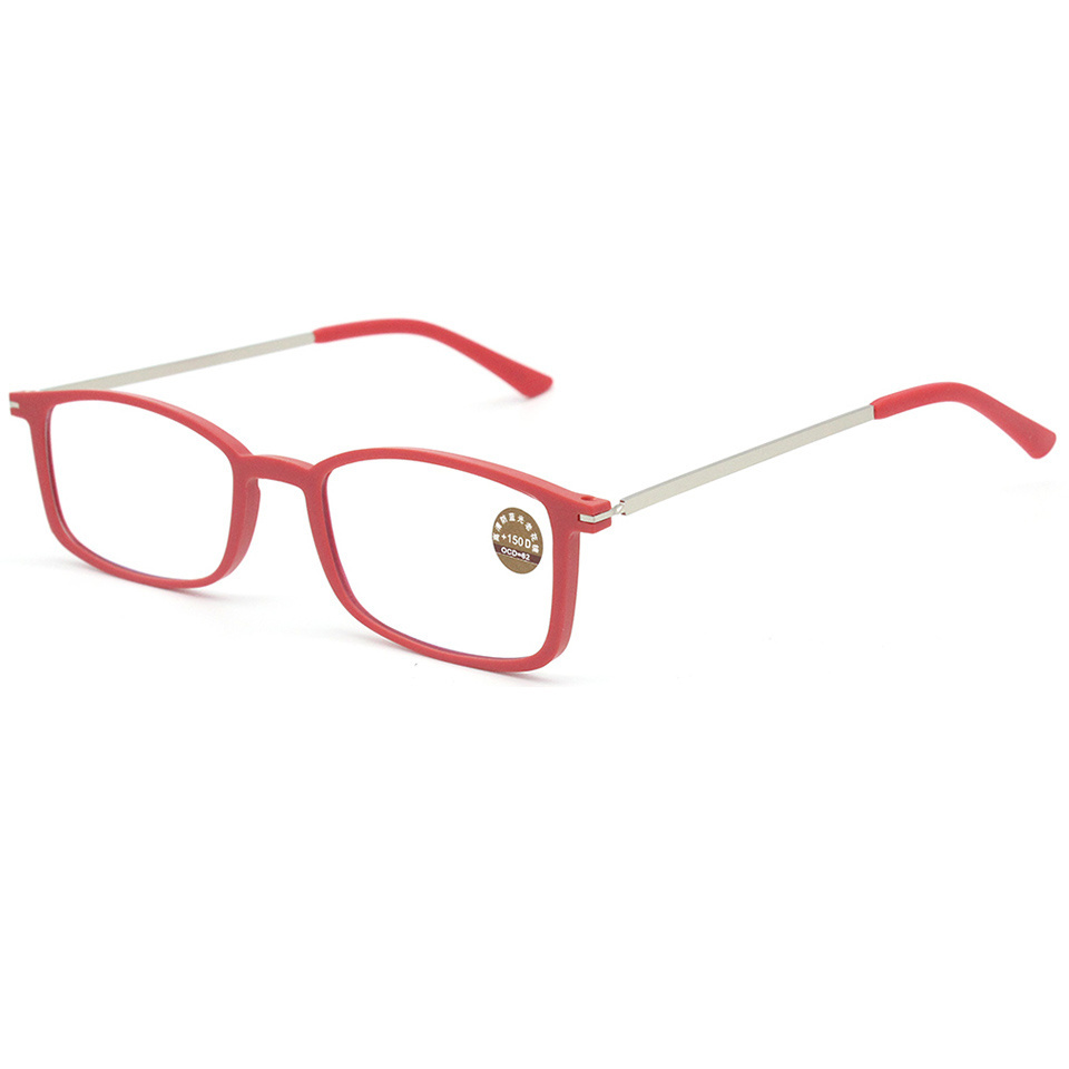 TR90 Women Reading Glasses Frame With Case Square Anti Blue Light Eyeglasses Men Clear Computer Eyewear For Phone