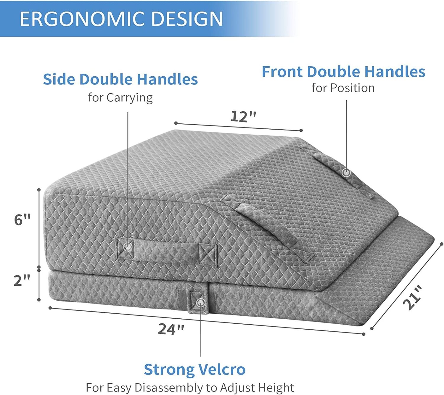 Adjustable Leg Elevation Pillows for Swelling, Cooling Gel Memory Foam Wedge Pillows for After Surgery