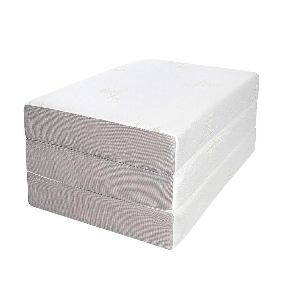 Foldable travel memory foam mattress topper for camping