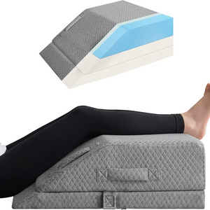 Adjustable Leg Elevation Pillows for Swelling, Cooling Gel Memory Foam Wedge Pillows for After Surgery