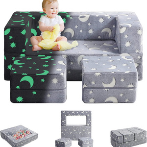 3 in 1 Convertible Plush Foam Fold Kids Explore play Sofa toddler Couch kids sofa