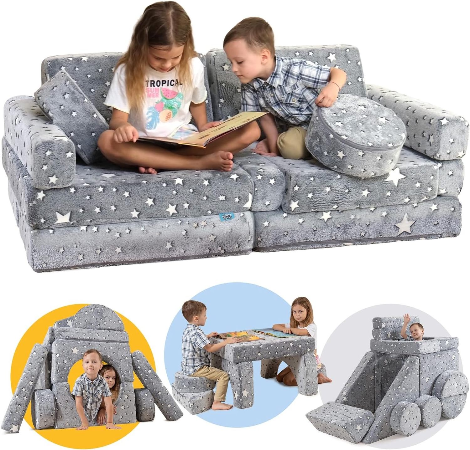 15pcs Convertible Toddler Foam Modular Kids Play Couch