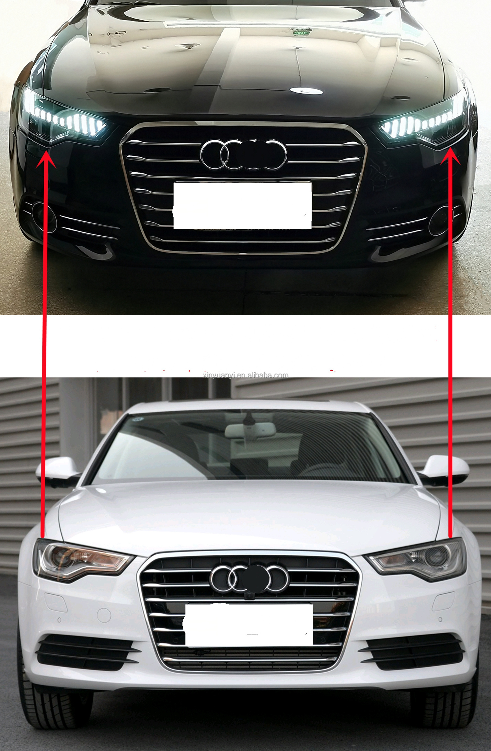 upgrade full LED 2021 RS6 RS7 style headlamp headlight with dynamic plug and play for audi A6 C7 head lamp head light 2012-2015