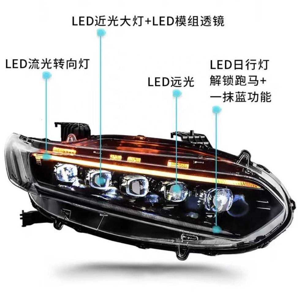 hot sale upgrade matrix led headlamp headlight with a touch of blue for Honda Accord head lamp head light 2018-2019