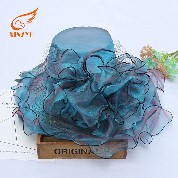 Elegant Wedding Organza Flower Fashion Lady Church Hat