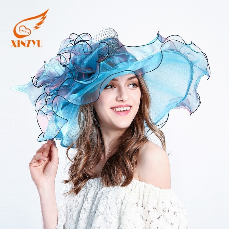 Elegant Wedding Organza Flower Fashion Lady Church Hat