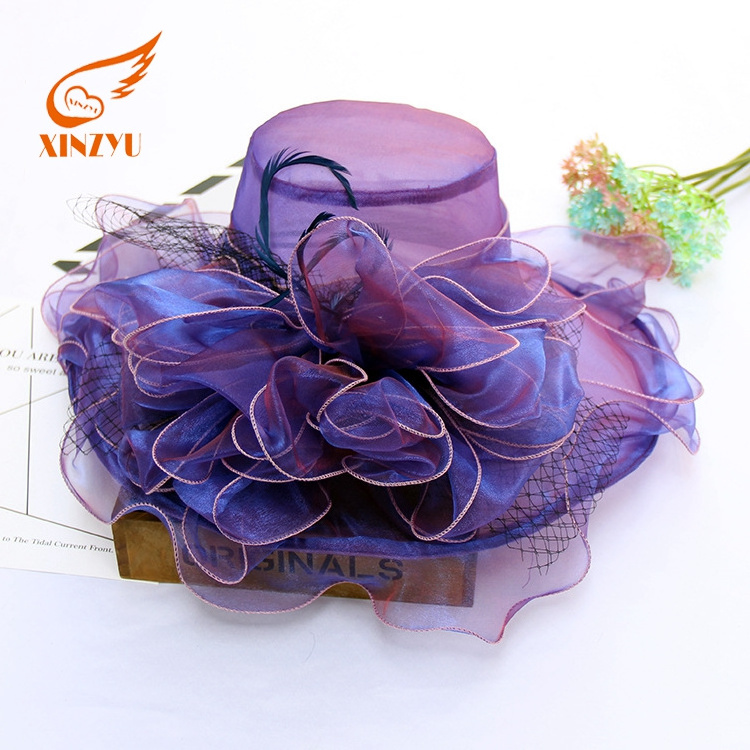 Elegant Wedding Organza Flower Fashion Lady Church Hat