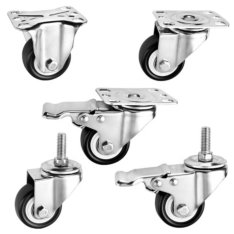 Screw brake, silent, diamond universal , trolley wheel, lightweight 304 stainless steel casters