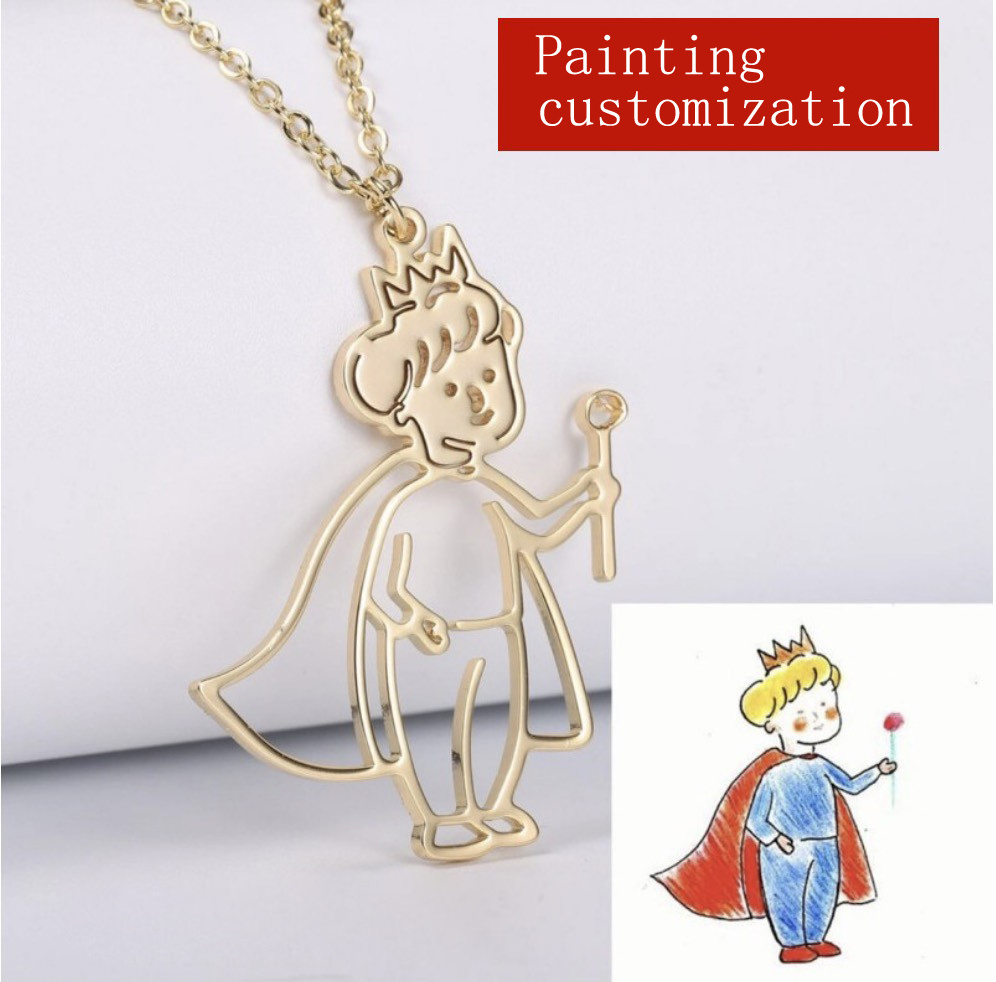 Customized personalized stainless steel necklace jewelry, gold-plated waterproof, matte, and hypoallergenic pendant necklace