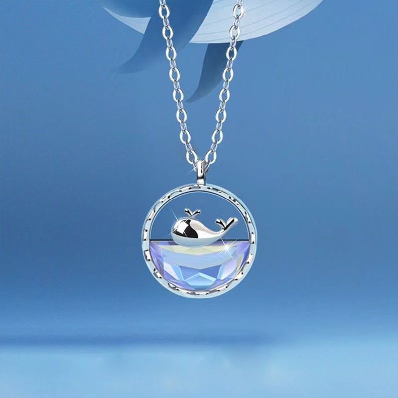 Custom New Design Alloy Jewelry Necklace Adjustable Women's Zircon Butterfly Whale Pendant Necklace Wholesale