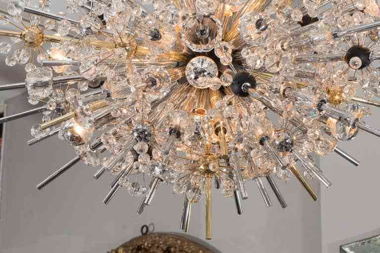 Luxury Modern Iron Pendant Lamp Crystal Oval Sputnik Chandelier Creative hanging lamp art decor