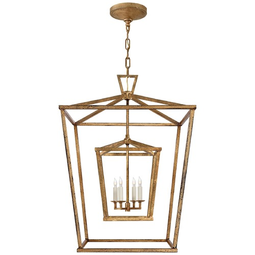 6 Light 29 inch Gilded Antique Brass Copper Foyer Lantern Ceiling Light Pendant Lighting