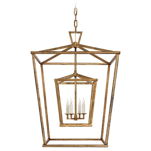 6 Light 29 inch Gilded Antique Brass Copper Foyer Lantern Ceiling Light Pendant Lighting