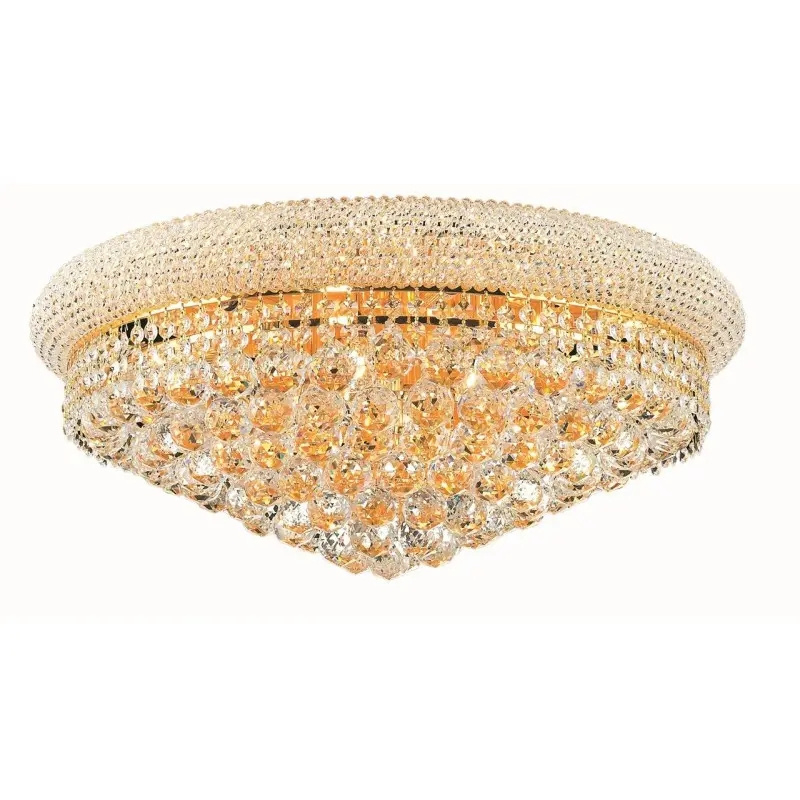 Empire Flush Mount Crystal Ceiling Light in Gold