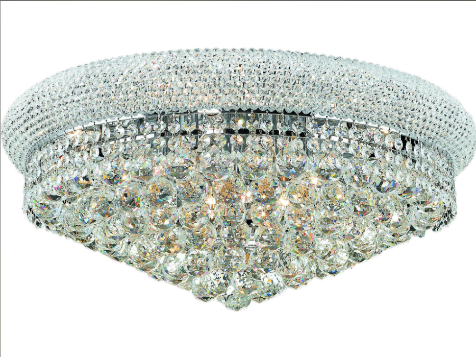 Empire Flush Mount Crystal Ceiling Light in Gold