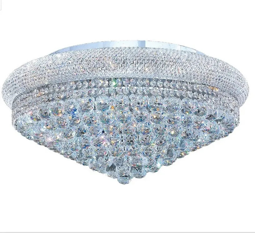 Empire Flush Mount Crystal Ceiling Light in Gold