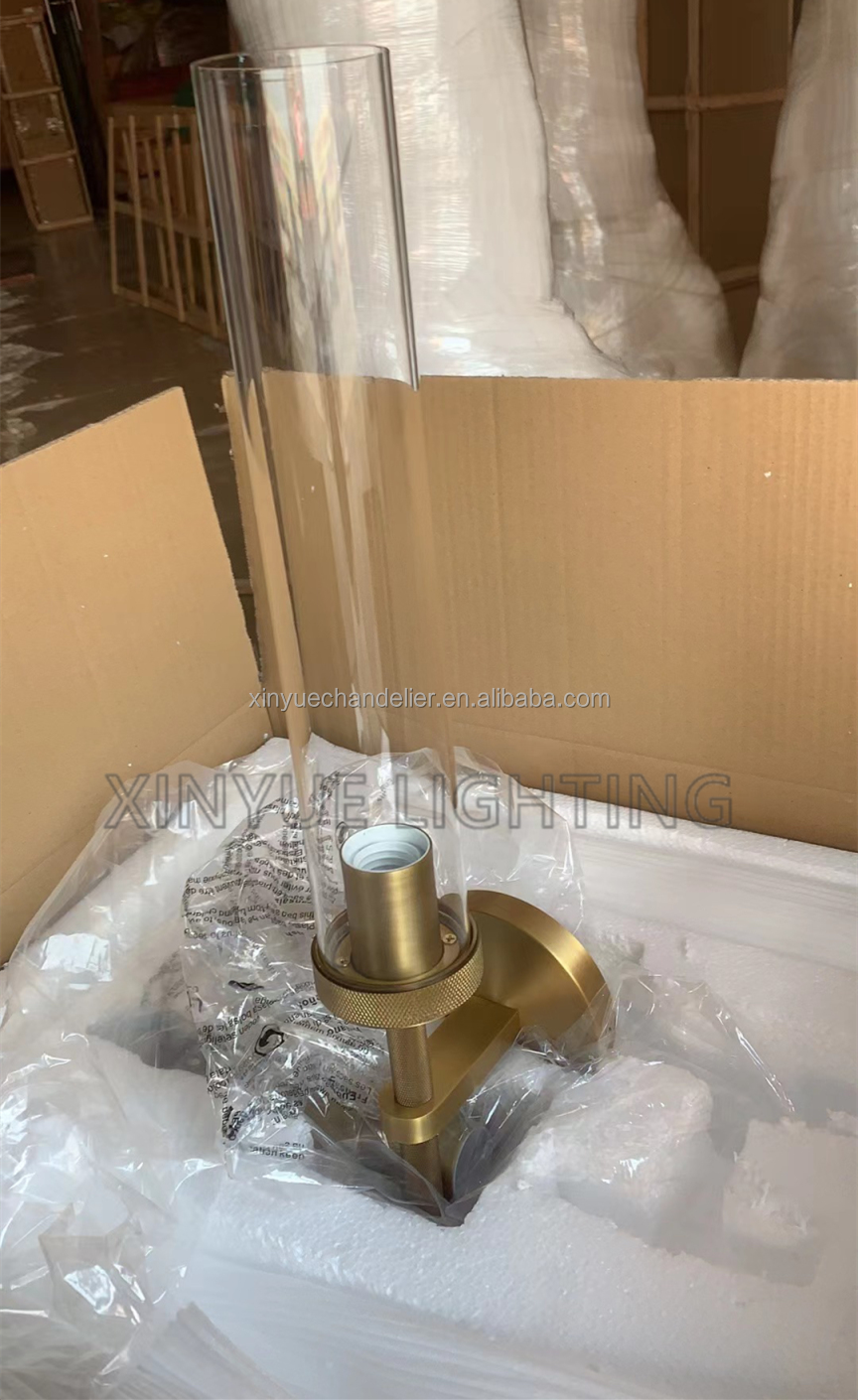 brass copper wall lamp sconce glass lampshade indoor hallway restaurant decorative wall light