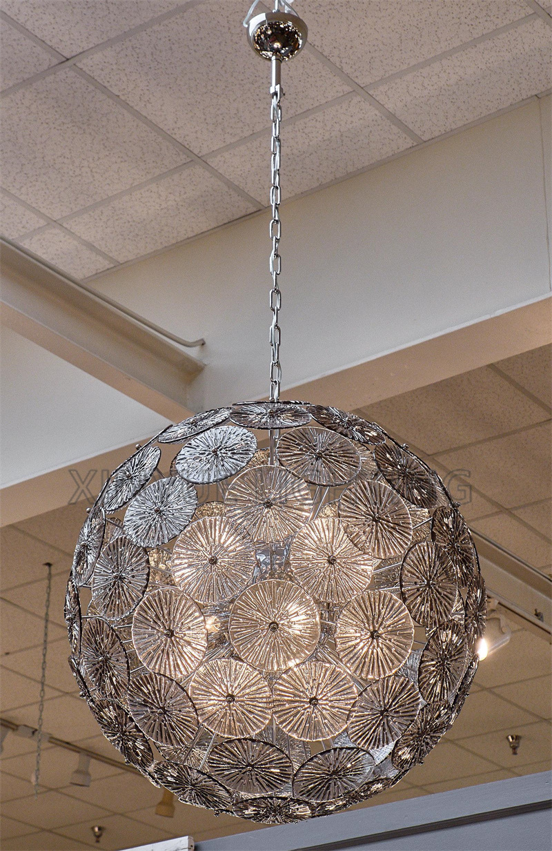 Sputnik Smoked Murano Glass Chandelier for entry hallway