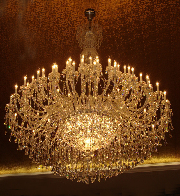 Modern italian crystal chandeliers candle maria theresa extra large wedding chandelier  decoration banquet hotel hall lighting