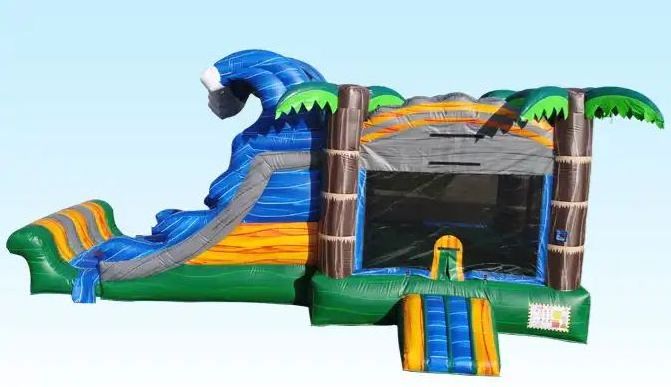 Commercial Monster Truck Water Inflatable Bouncer Slide Combo Wet/dry Inflatable Bounce House Slide Inflatable Castle Slide