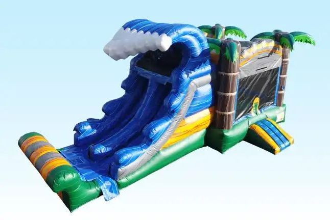 Commercial Monster Truck Water Inflatable Bouncer Slide Combo Wet/dry Inflatable Bounce House Slide Inflatable Castle Slide