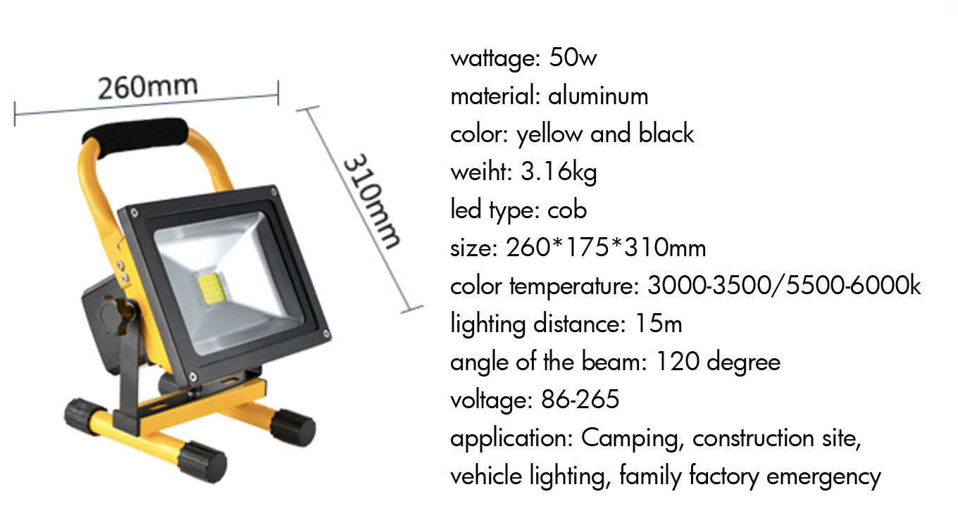 Good quality factory directly portable led floodlight rechargeable floodlight led flood lamp flood lights  Best with price