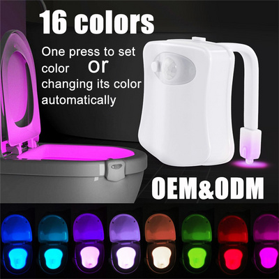 Glow bowl toilet light motion sensor battery powered toilet bowl led night lights waterproof toilet bowl light