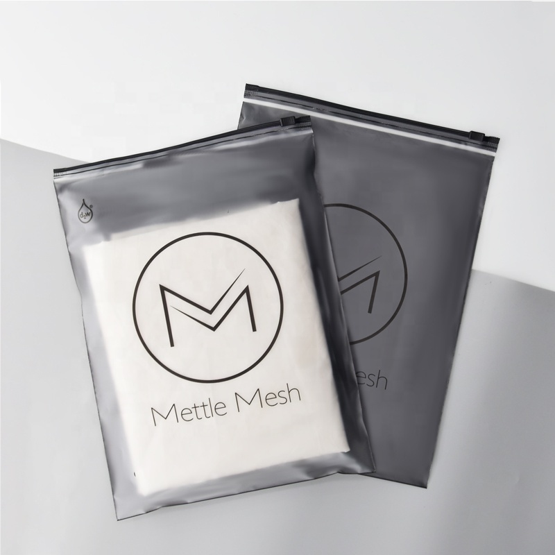 Custom Printed Frosted Clear Zipper Plastic Bag Shipping Inner Packages Clothing Bags Zip Lock